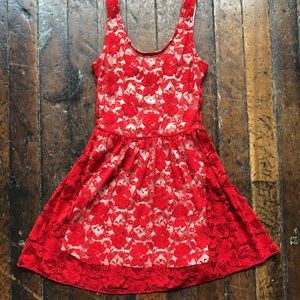 3/$20 Renee C Red Lace Dress